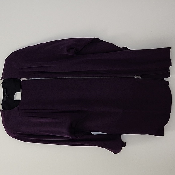 Gucci silk Purple asymmetrical zip front Pleated Cutout Elegant Dress Sz 42/Med - Picture 5 of 16